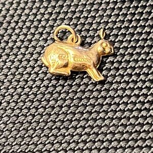 Antique English 9k Bunny Pendant